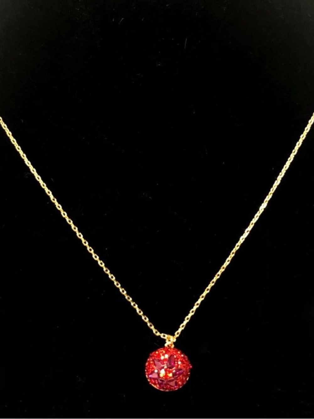 NWT Kate Spade Brilliant State Red Multi Crystal Pendant Necklace